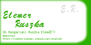 elemer ruszka business card